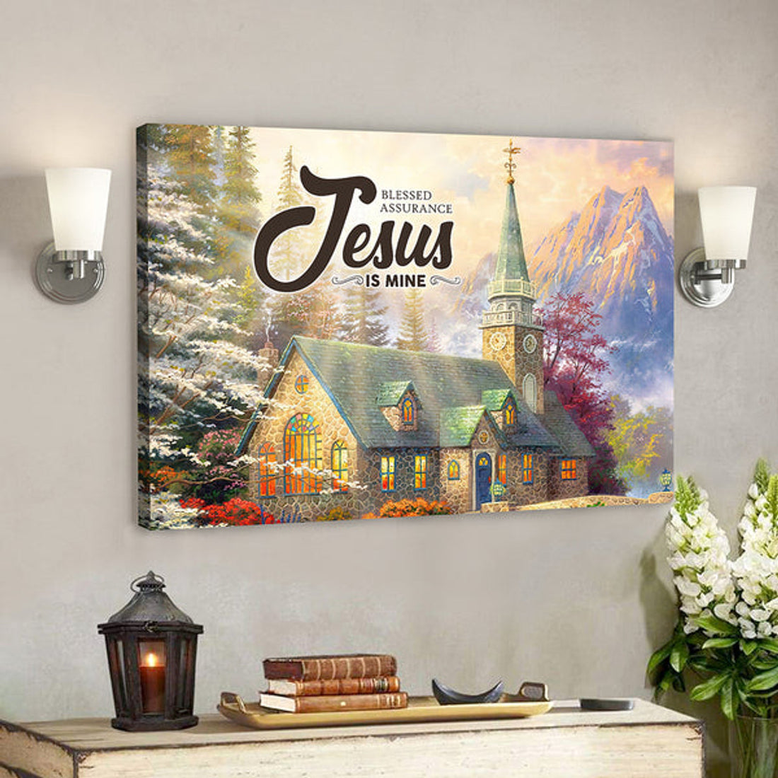 Bible Verse Canvas - Christian Canvas Art - Blessed Assurance Jesus Is Mine 