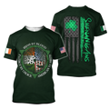 FUNSTUFFPRINT Irish By Blood American By Birth Patriot By Choice St.Patrick Day Men and Women 3D T-shirt
