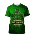 FUNSTUFFPRINT 3D All Over Print Saint Patrick's Day Shirt, In My Veins Flows The Blood Of Irish Rebels, St. Patrick's Day Shirt 3D T-shirt
