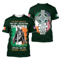 FUNSTUFFPRINT The Devil Whispers You Can't Withstand The Storm The Irish Man Replies I Am The Feckin' Storm Patrick's Day Shirt 3D T-shirt