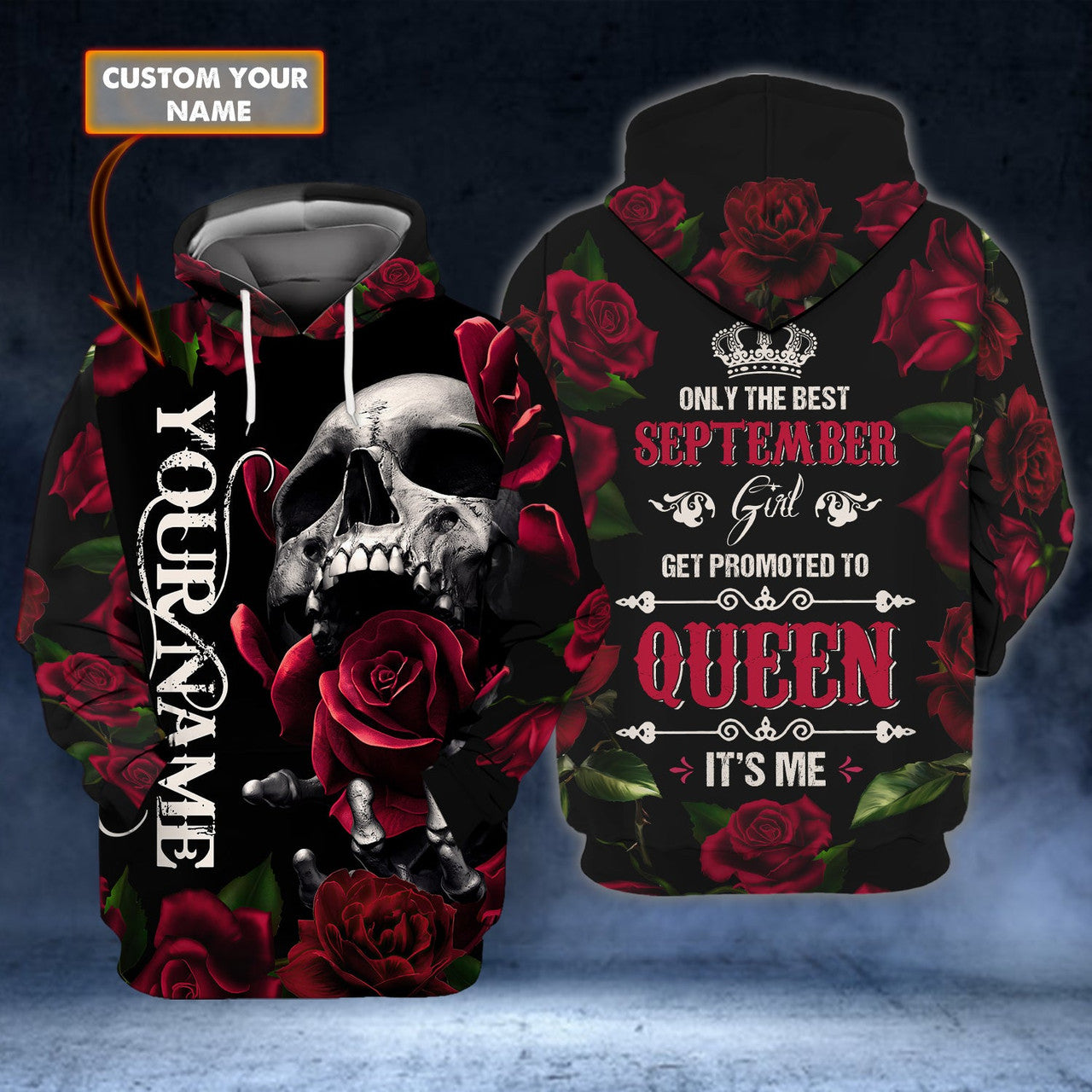 FUNSTUFFPRINT September Girl - Personalized Name 3D Hoodie and Zip Hoodie