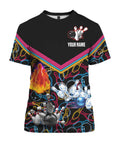 FUNSTUFFPRINT Personalized 3D Black Bowling Shirt Men Women, Custom Colorful Bowling T-Shirt, Bowling Team Uniform, Bowling Gifts 3D T-shirt