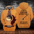 FUNSTUFFPRINT Play The Guitar 3D Hoodie and Zip Hoodie