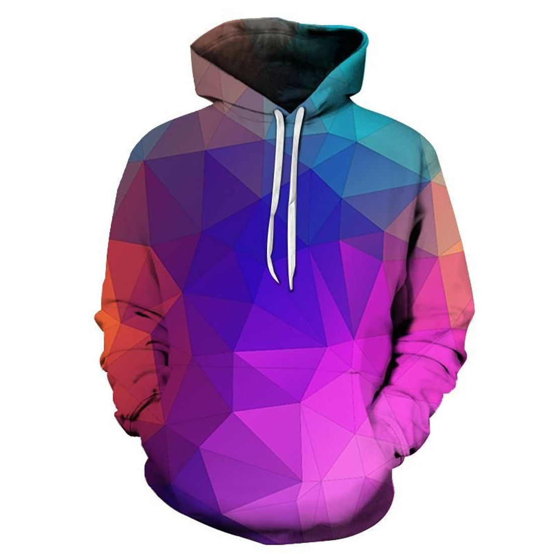 FUNSTUFFPRINT Multicolor Triangle 3D Hoodie and Zip Hoodie