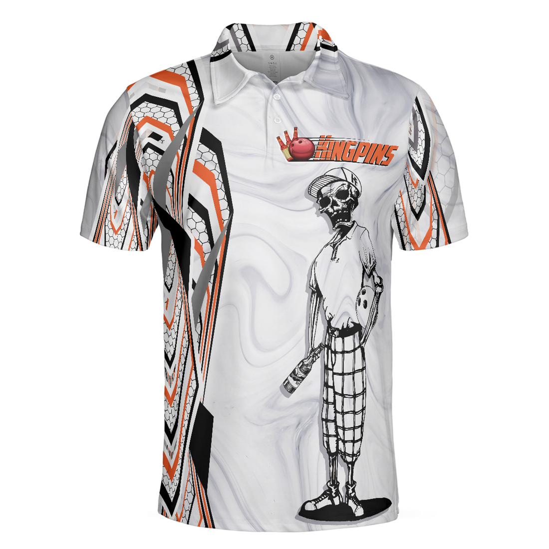 My Drinking Team Has A Bowling Problem Polo Shirt, Skeleton Bowling Player Polo Shirt, Funny Bowling Shirt For Men