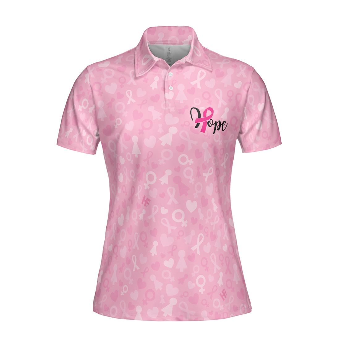 My God Is Stronger Than Breast Cancer Awareness Short Sleeve Women Polo Shirt