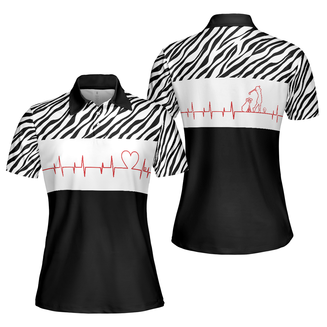 My Heart Beats For Golf Short Sleeve Women Polo Shirt