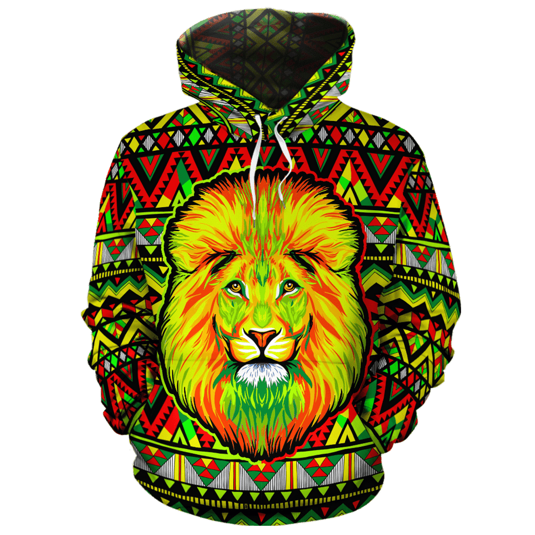 FUNSTUFFPRINT Neon Lion Africa 3D Hoodie and Zip Hoodie