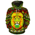 FUNSTUFFPRINT Neon Lion Africa 3D Hoodie and Zip Hoodie