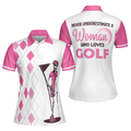 Never Underestimate A Woman Who Loves Golf Short Sleeve Women Polo Shirt