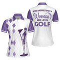 Never Underestimate A Woman Who Loves Golf V2 Short Sleeve Women Polo Shirt