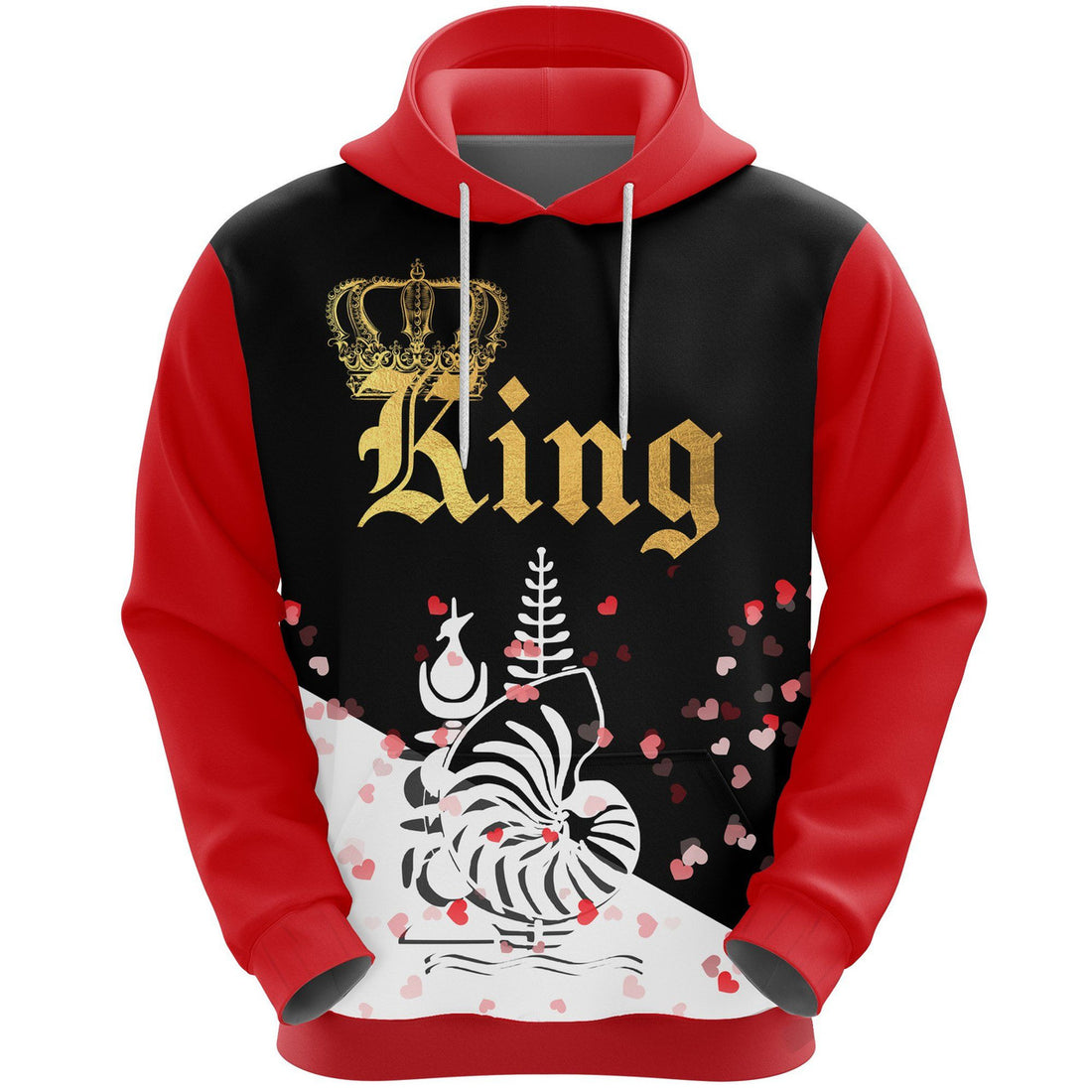 FUNSTUFFPRINT New Caledonia King Valentine 3D Hoodie and Zip Hoodie