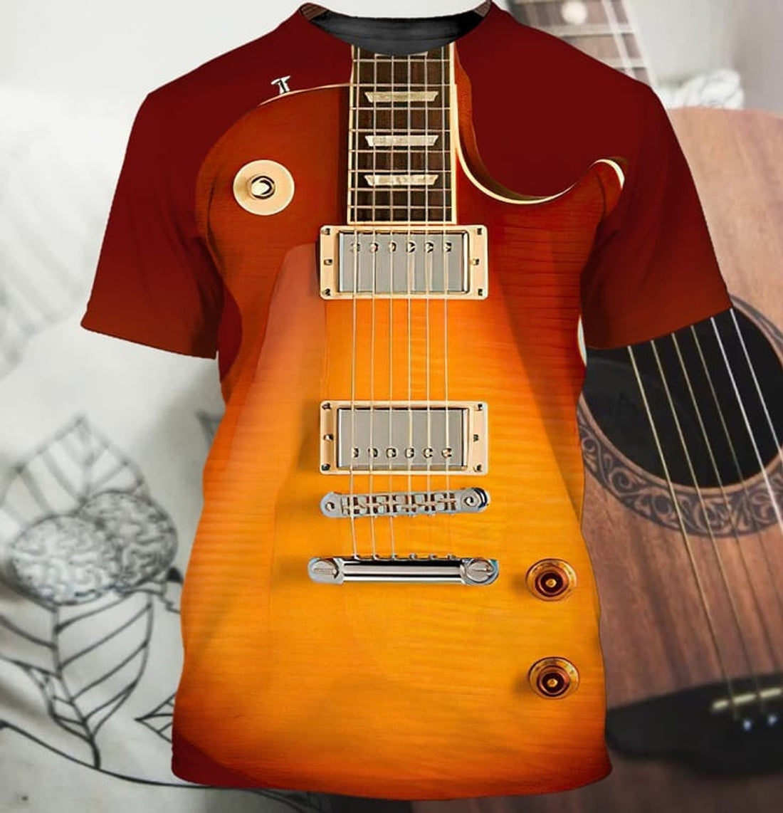 FUNSTUFFPRINT Electric Guitar 3D T-Shirt