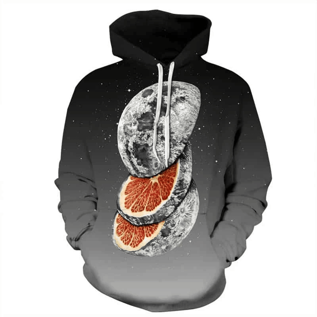 FUNSTUFFPRINT Orange Moon 3D Hoodie and Zip Hoodie
