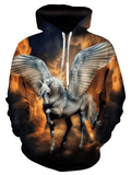 FUNSTUFFPRINT Pegasus Unique 3D Hoodie and Zip Hoodie