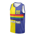 Personalized 1991/92 Denver Basketball Jersey – Yellow Blue Split Heritage Style, Custom Name & Number for Kids, Youth & Adults-3