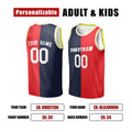 Personalized 1993/94 Houston Basketball Jersey – Navy Red Split Heritage Style, Custom Name & Number for Kids, Youth & Adults-2