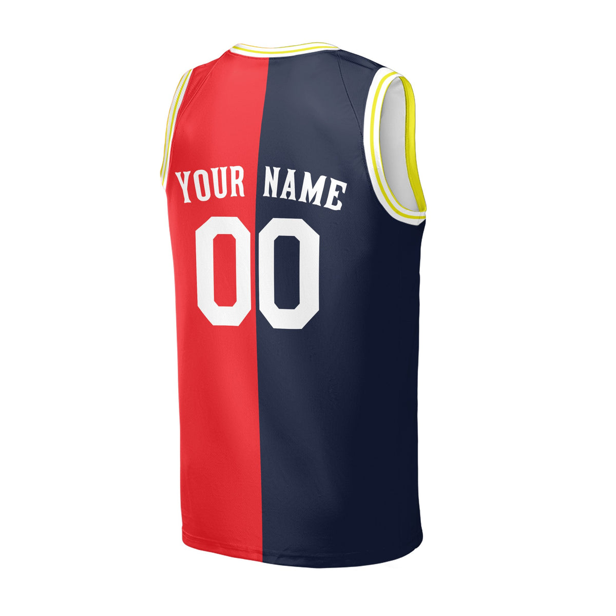 Personalized 1993/94 Houston Basketball Jersey – Navy Red Split Heritage Style, Custom Name & Number for Kids, Youth & Adults-4