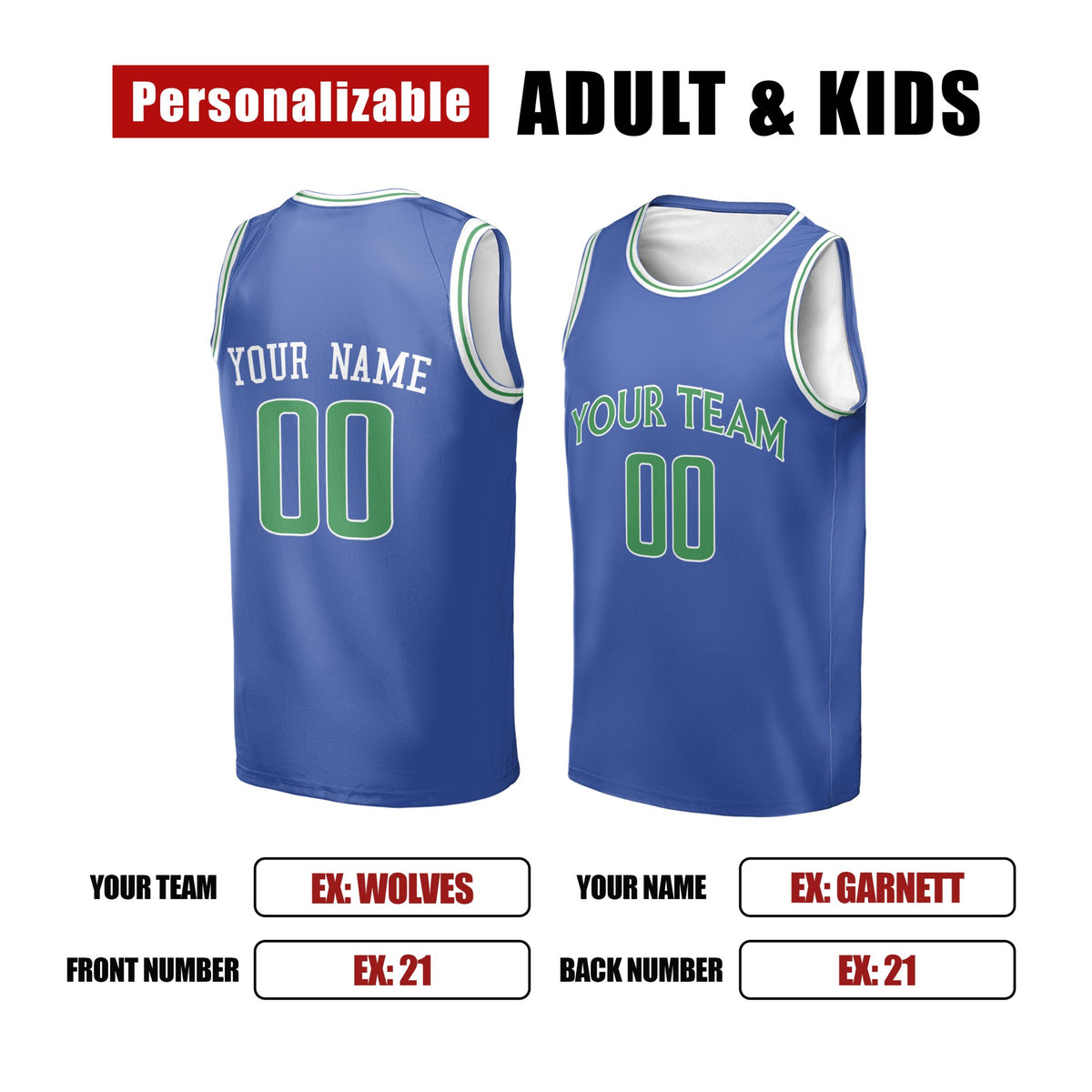 Personalized 1995/96 Minnesota Basketball Jersey – Blue Heritage Style, Custom Name & Number for Kids, Youth & Adults-2