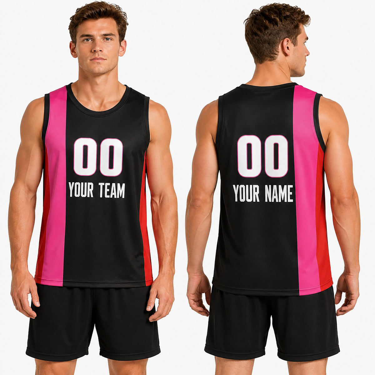 Personalized 2005/06 Miami Basketball Jersey – Black Pink Heritage Style, Custom Name & Number for Kids, Youth & Adults-1