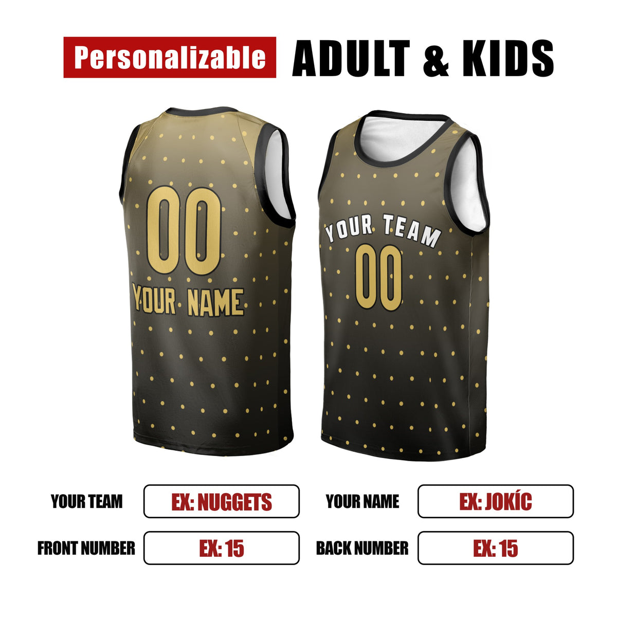 Personalized 2016 Basketball Jersey – Ombre Gold Rising Stars-Inspired Style, Custom Name & Number for Kids, Youth & Adults-2