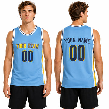 Personalized 2016/17 Denver Basketball Jersey – Light Blue Heritage Style, Custom Name & Number for Kids, Youth & Adults-1