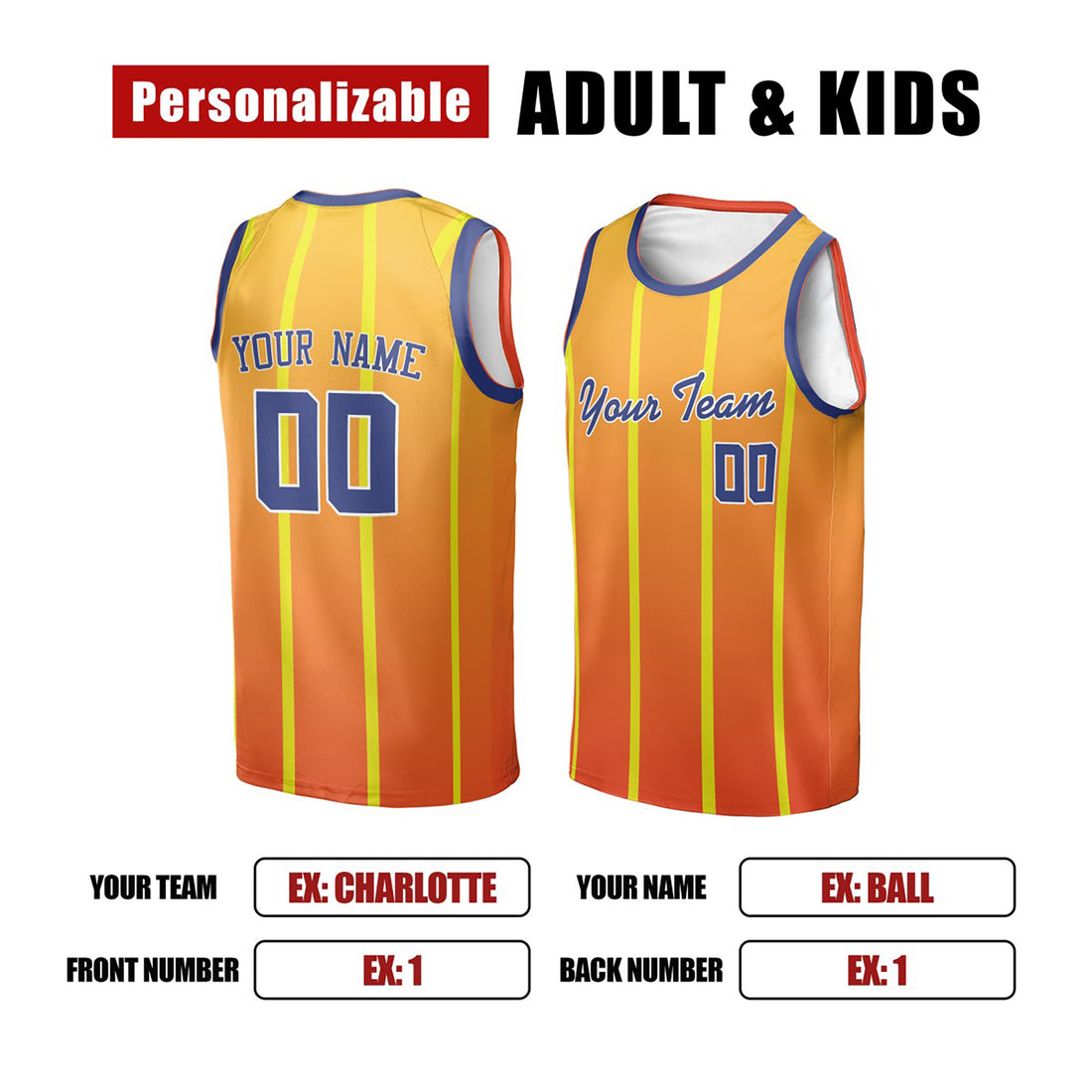 Personalized 2025/26 Charlotte Basketball Jersey – Orange City-Inspired Style, Custom Name & Number for Kids, Youth & Adults-1