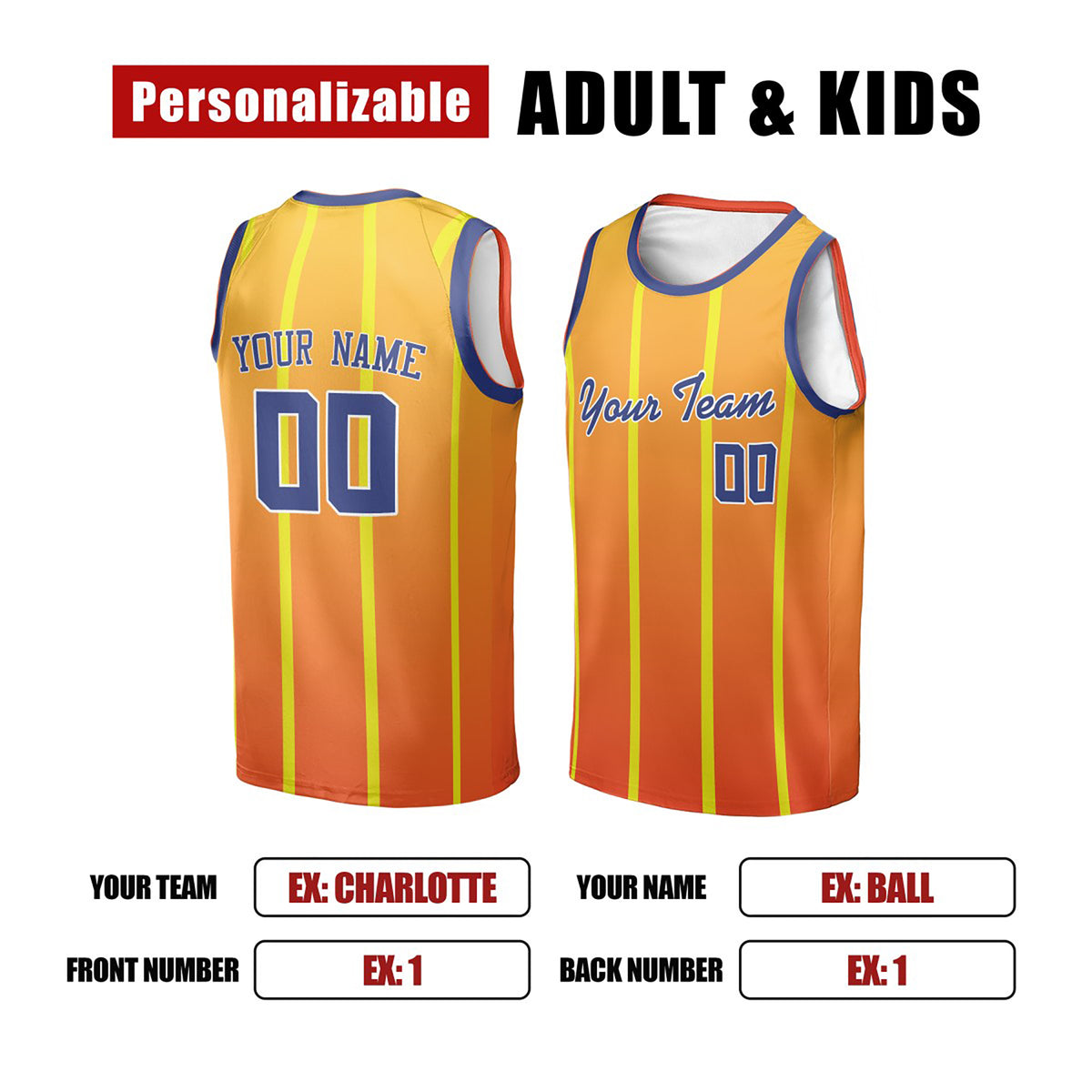 Personalized 2025/26 Charlotte Basketball Jersey – Orange City-Inspired Style, Custom Name & Number for Kids, Youth & Adults-2