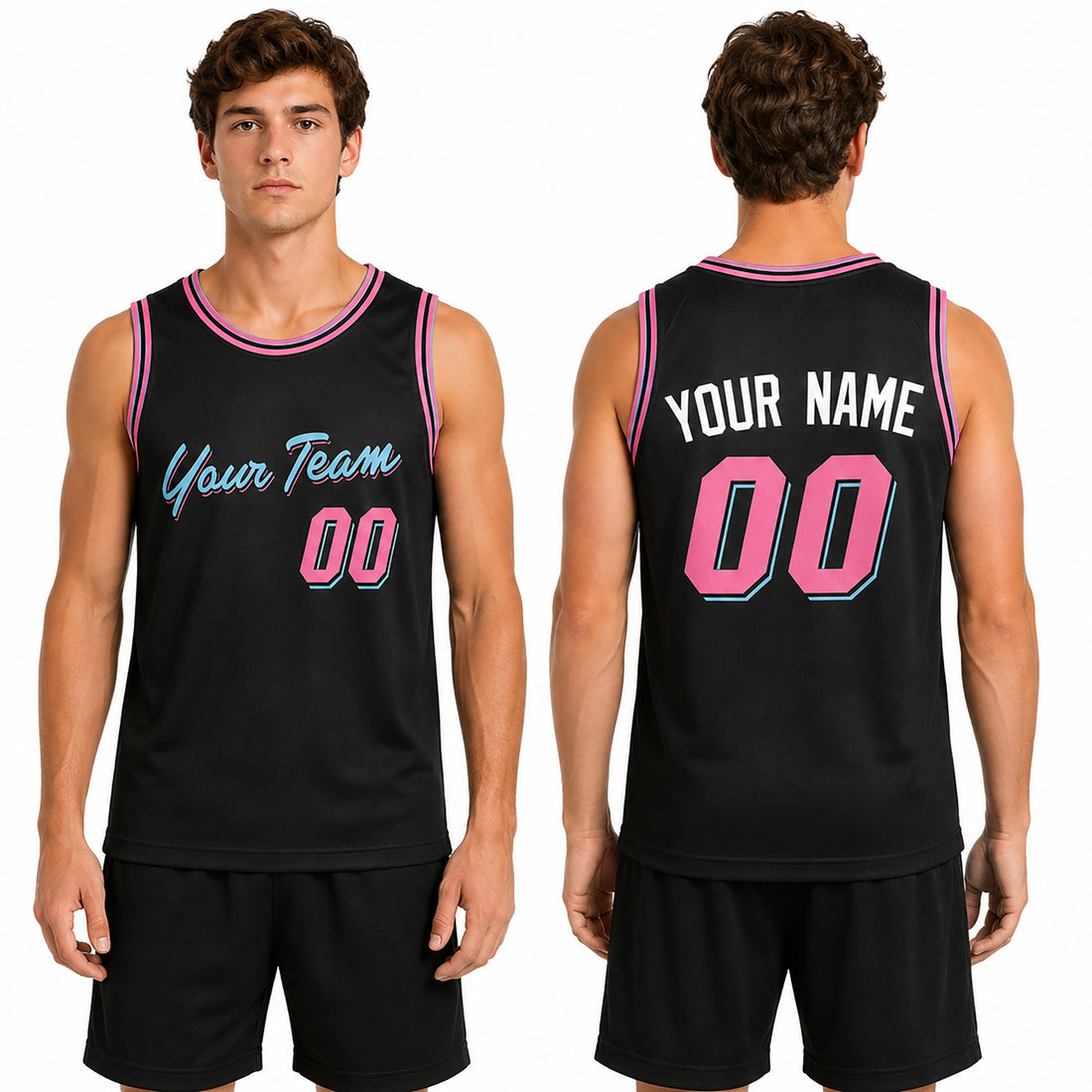 Personalized 2025/26 Miami Basketball Jersey – Black City-Inspired Style, Custom Name & Number for Kids, Youth & Adults-1