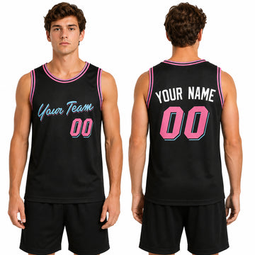 Personalized 2025/26 Miami Basketball Jersey – Black City-Inspired Style, Custom Name & Number for Kids, Youth & Adults-1