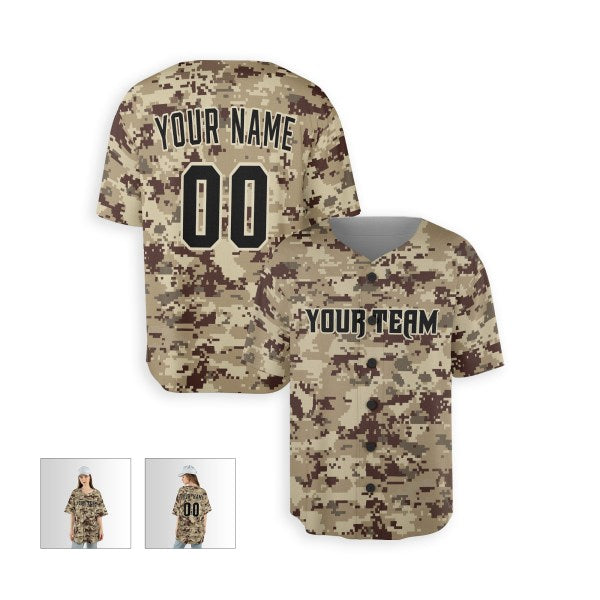 Personalized Arizona Baseball Jersey – Camo Camouflage Style, Custom Name & Number for Kids & Adults-5