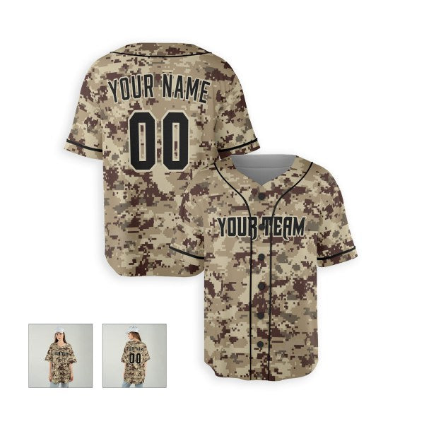 Personalized Arizona Baseball Jersey – Camo Camouflage Style, Custom Name & Number for Kids & Adults-6