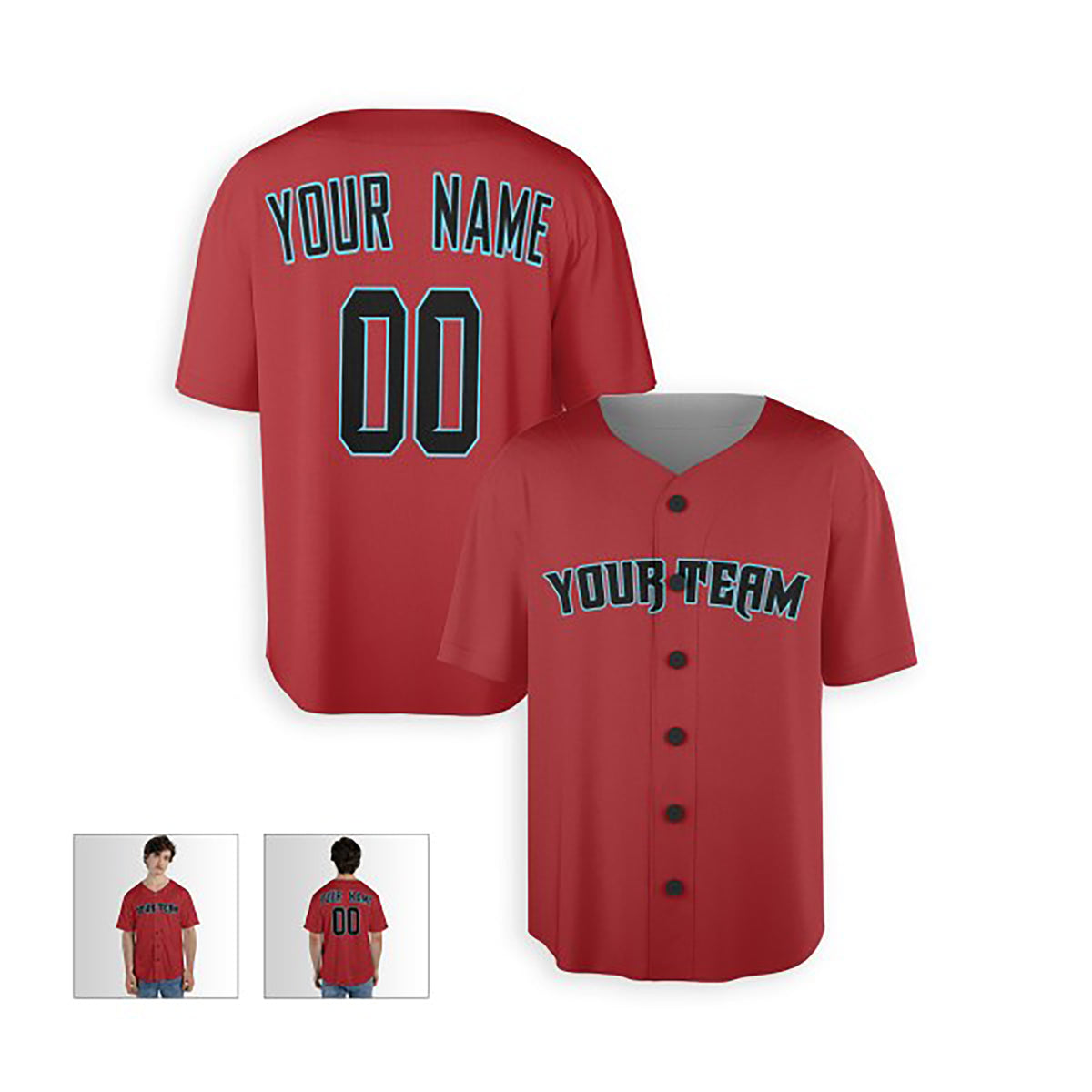 Personalized Arizona Baseball Jersey – Red Alternate Style, Custom Name & Number for Kids & Adults-3