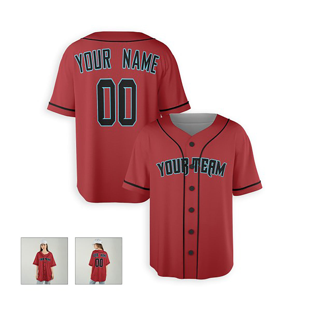 Personalized Arizona Baseball Jersey – Red Alternate Style, Custom Name & Number for Kids & Adults-6