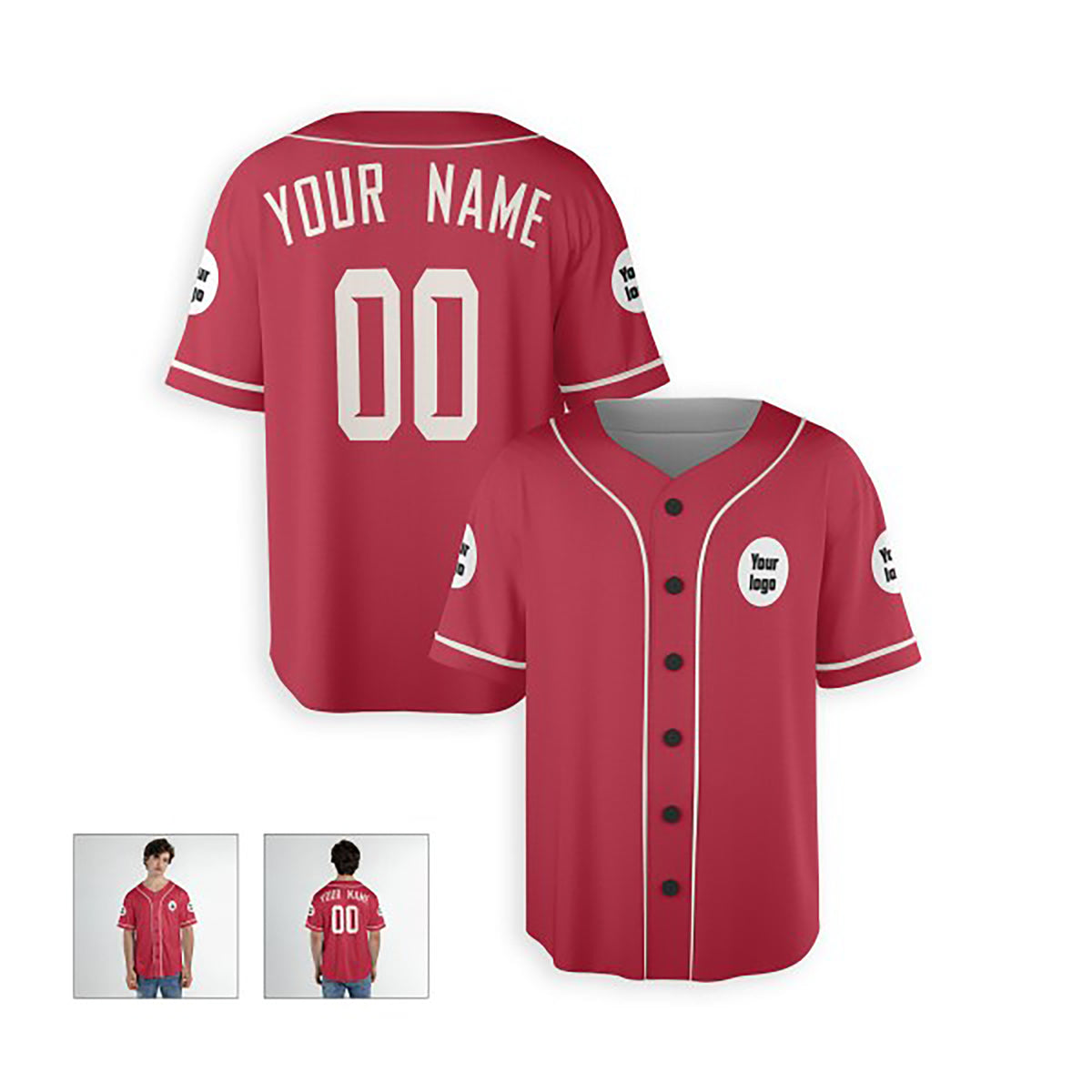 Personalized Arizona Baseball Jersey – Red Fan-Inspired Style, Custom Name & Number for Kids & Adults-4