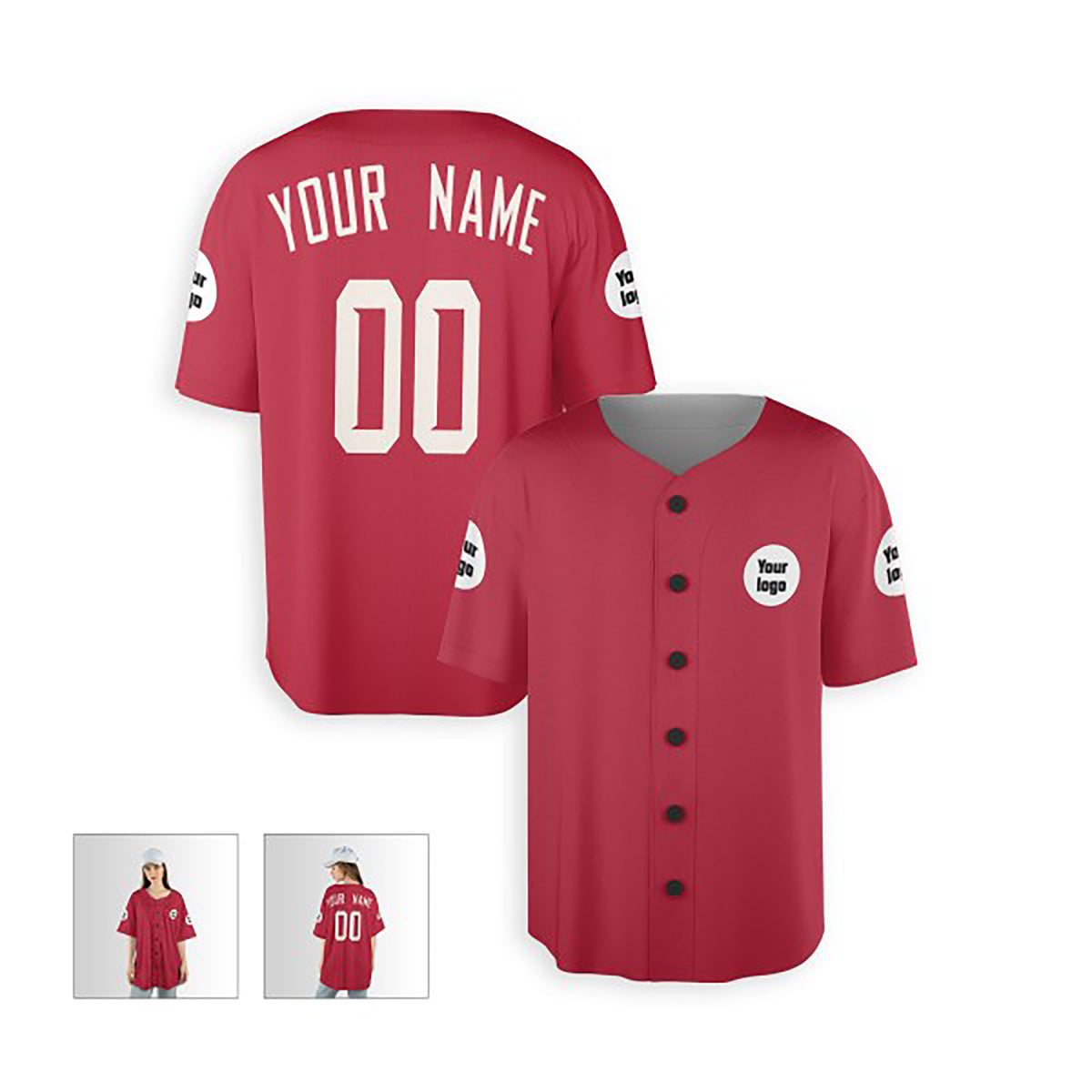Personalized Arizona Baseball Jersey – Red Fan-Inspired Style, Custom Name & Number for Kids & Adults-5