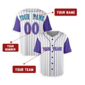 Personalized Arizona Baseball Jersey – White Purple Heritage Style, Custom Name & Number for Kids & Adults-2