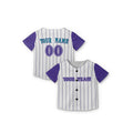 Personalized Arizona Baseball Jersey – White Purple Heritage Style, Custom Name & Number for Kids & Adults-7