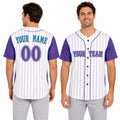 Personalized Arizona Baseball Jersey – White Purple Heritage Style, Custom Name & Number for Kids & Adults-1