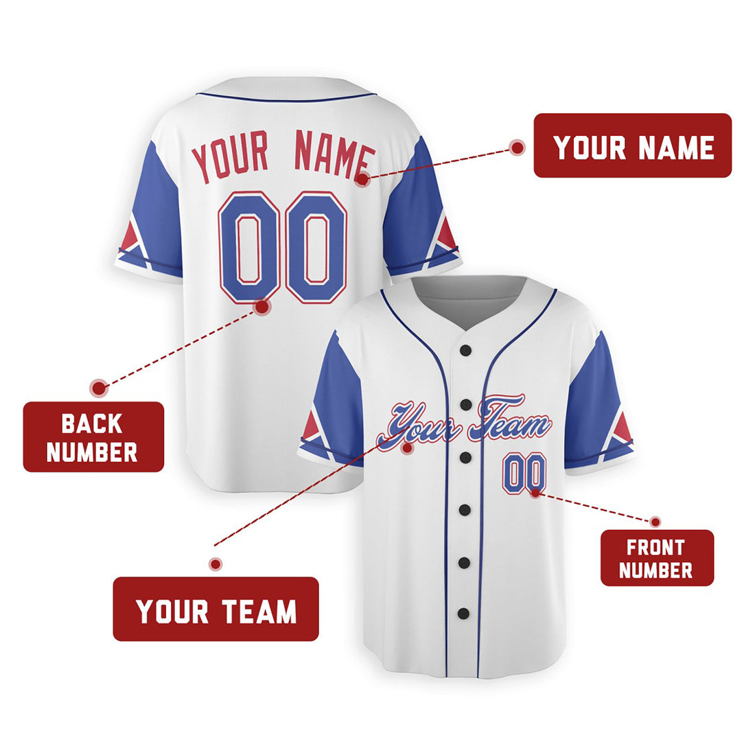 Personalized Atlanta Baseball Jersey – White Blue City-Inspired Style, Custom Name & Number for Kids & Adults-1