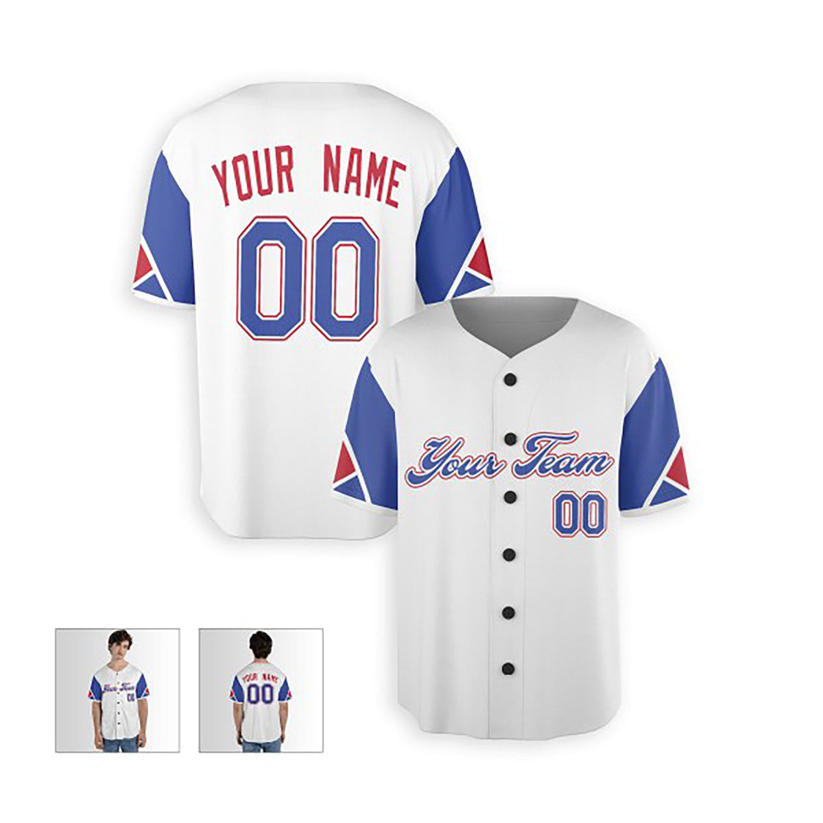Personalized Atlanta Baseball Jersey – White Blue City-Inspired Style, Custom Name & Number for Kids & Adults-3