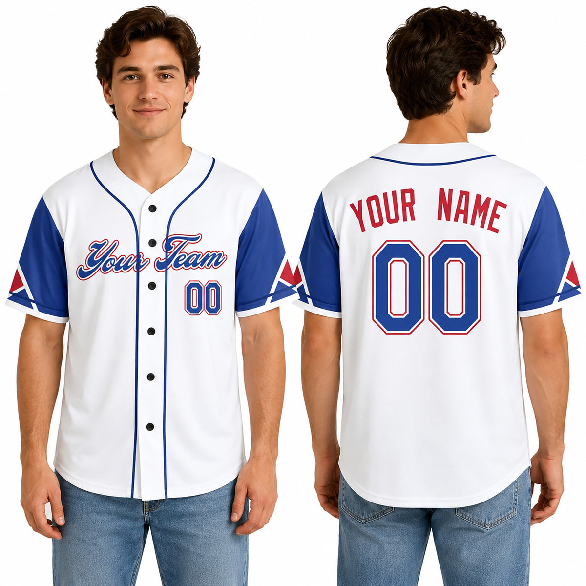 Personalized Atlanta Baseball Jersey – White Blue City-Inspired Style, Custom Name & Number for Kids & Adults-1