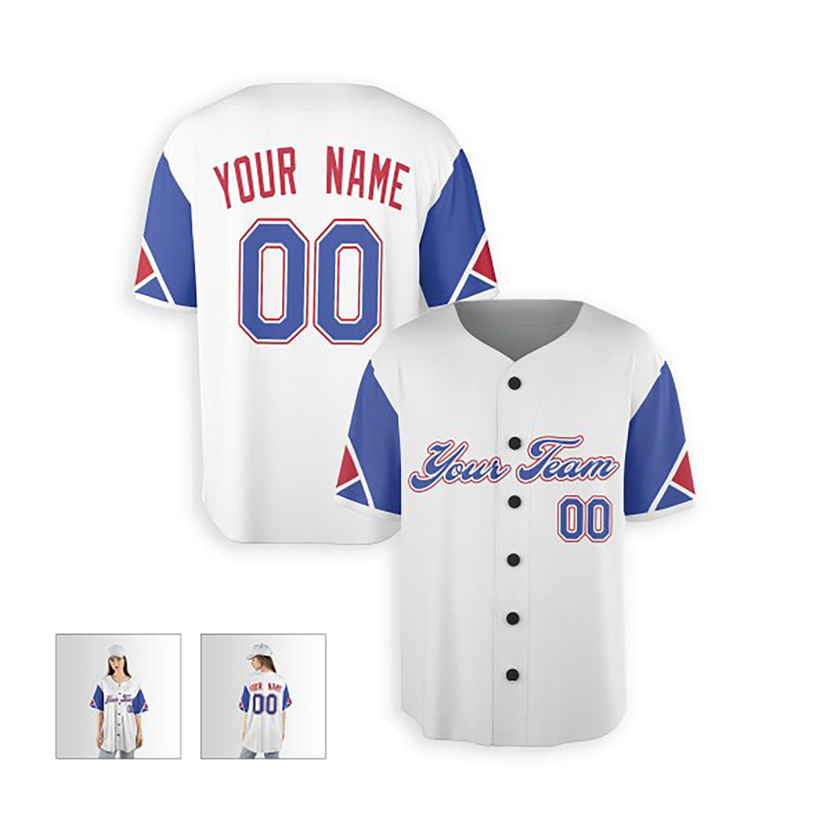 Personalized Atlanta Baseball Jersey – White Blue City-Inspired Style, Custom Name & Number for Kids & Adults-5