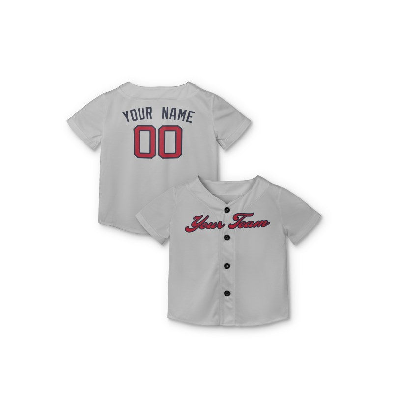 Personalized Atlanta Gray Baseball Jersey – Custom Name & Number, Kids & Adults-8