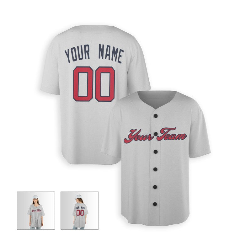 Personalized Atlanta Gray Baseball Jersey – Custom Name & Number, Kids & Adults-5