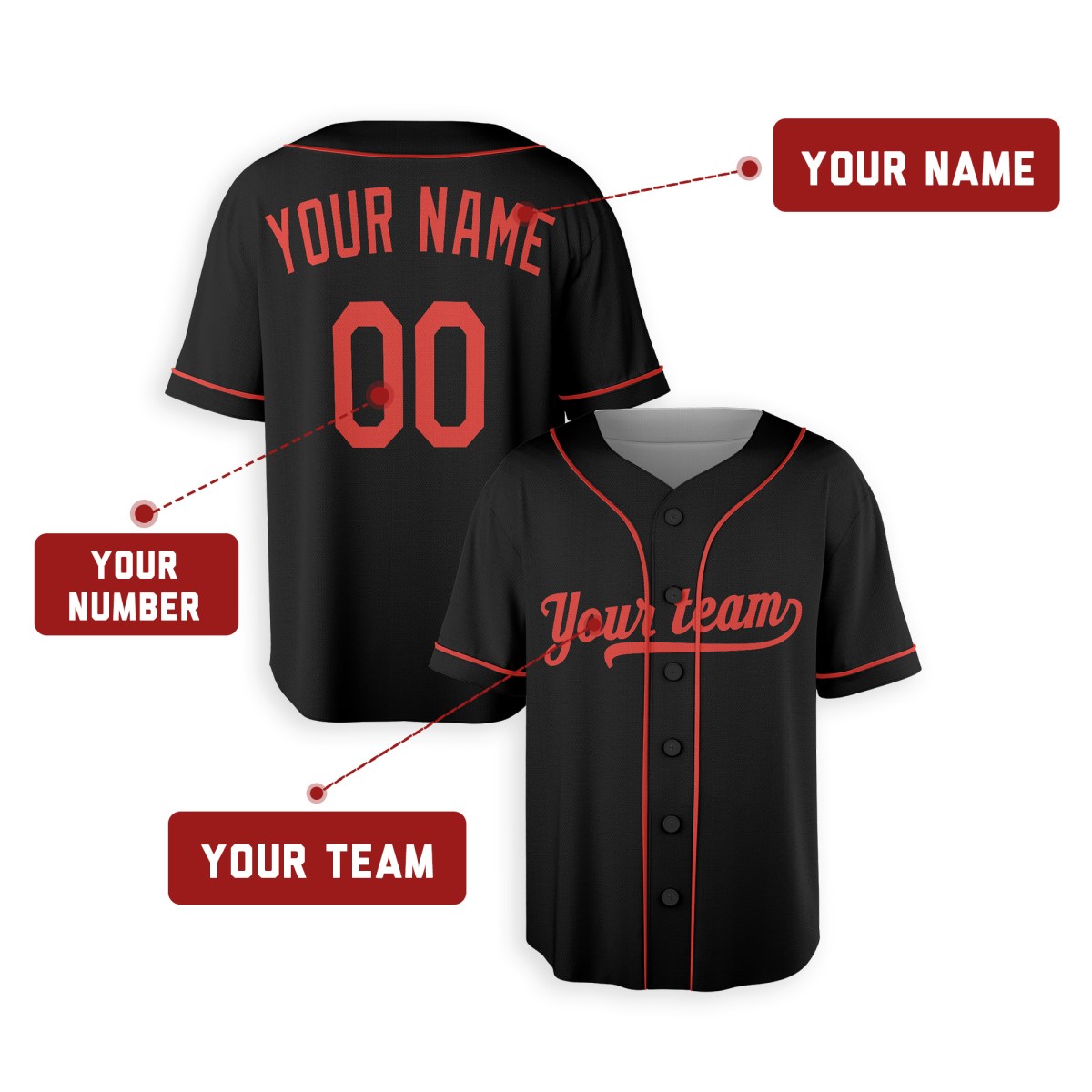 Personalized Baltimore Black Baseball Jersey – Custom Name & Number, Kids & Adults-2