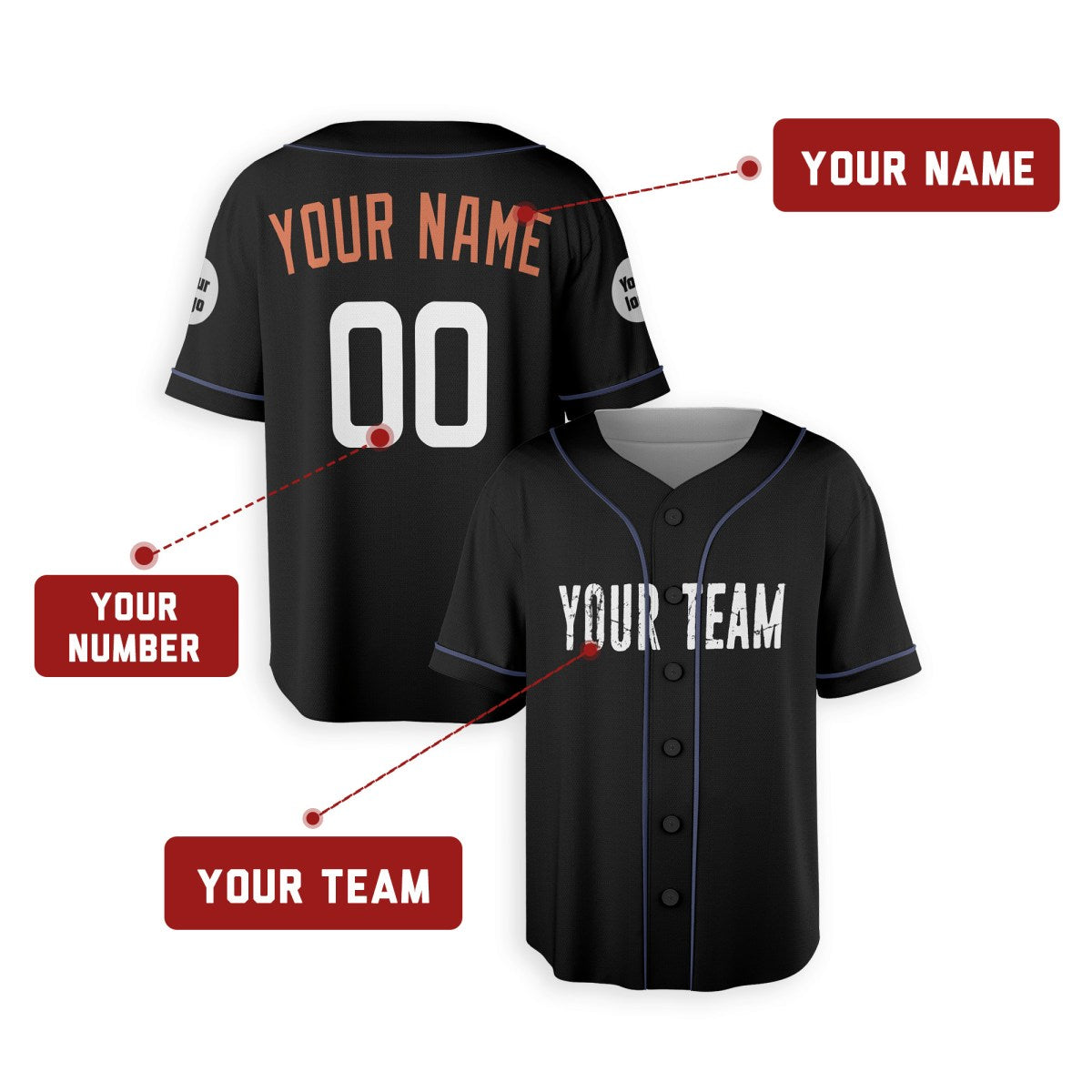 Personalized Baltimore Black City Baseball Jersey – Custom Name & Number-2