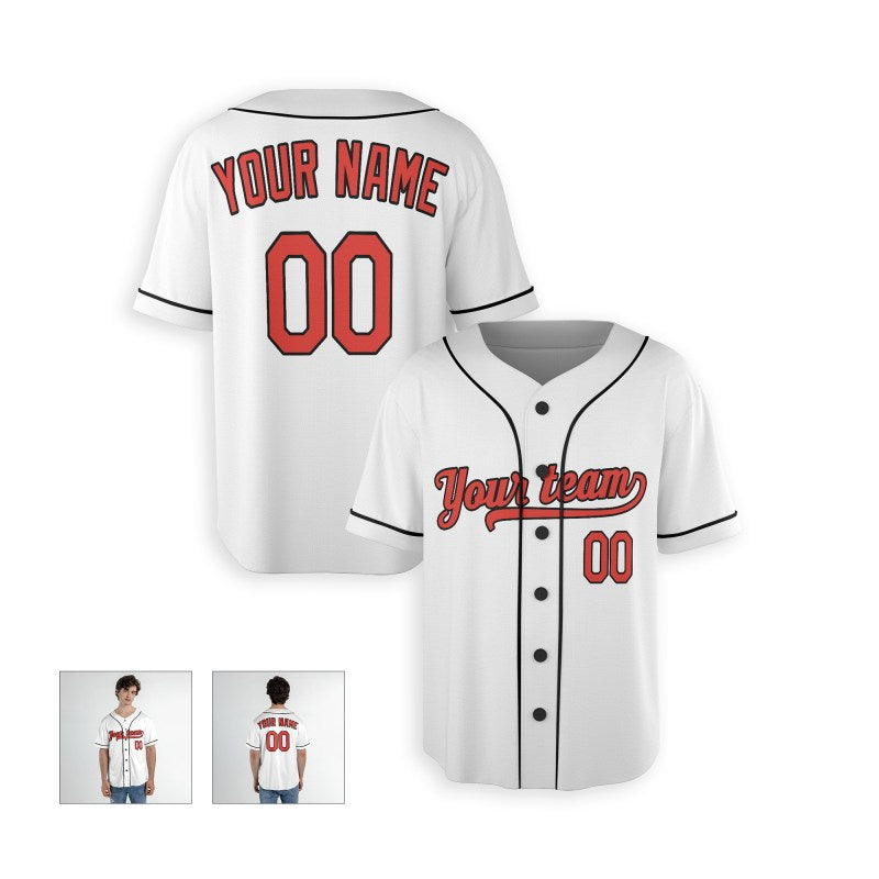 Personalized Baltimore White Baseball Jersey – Custom Name & Number, Kids & Adults-4