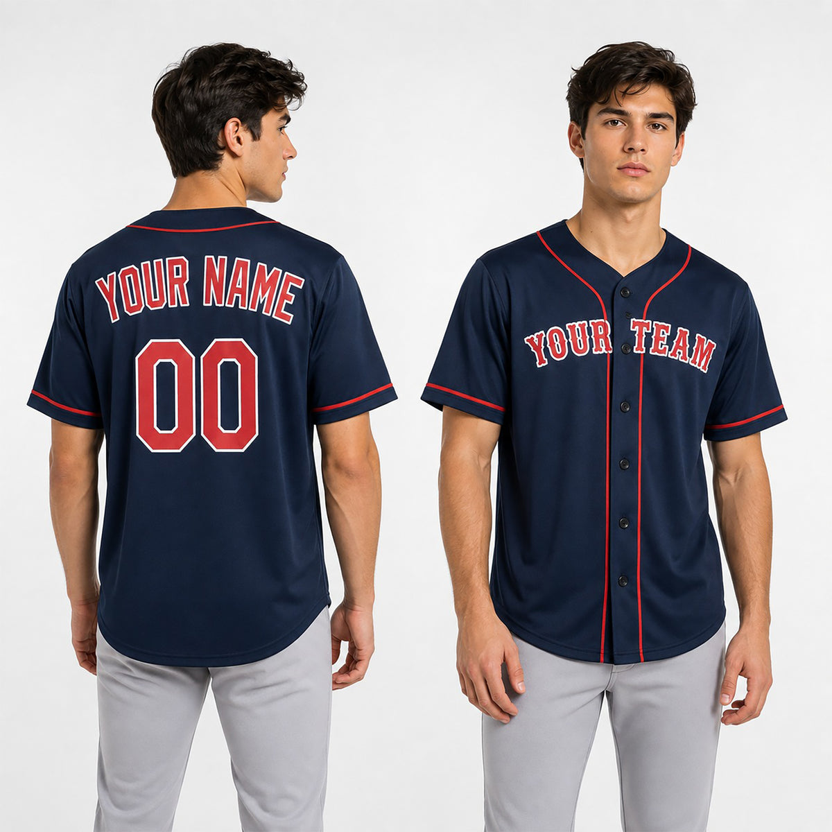 Personalized Boston Baseball Jersey – Navy Alternate Style, Custom Name & Number for Kids & Adults-1