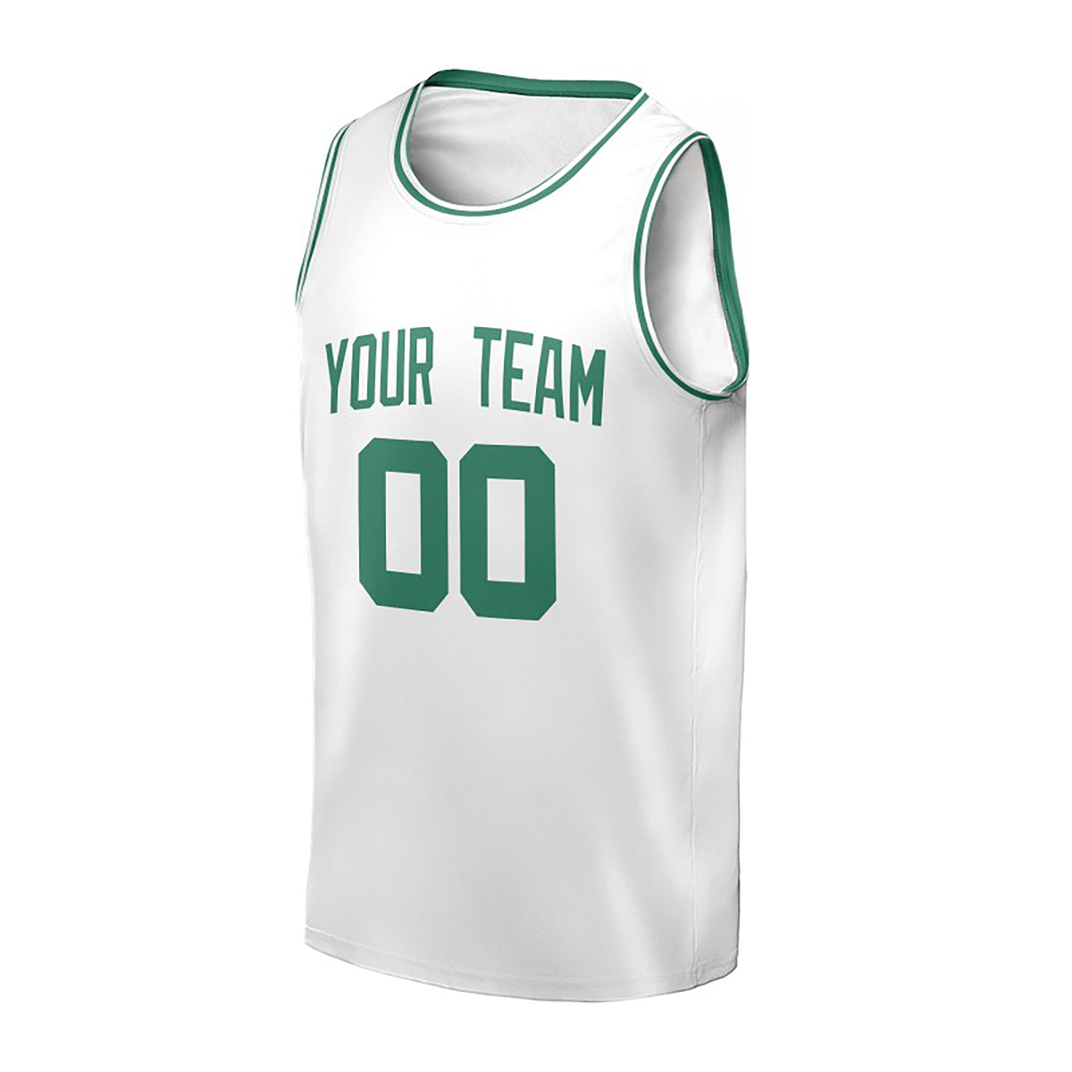 Personalized Boston Basketball Jersey – White Classic Style, Custom Name & Number for Kids, Youth & Adults-3